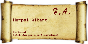 Herpai Albert névjegykártya